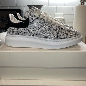 Alexander McQueen Oversized Sneakers  White /Black / Silver Crystals